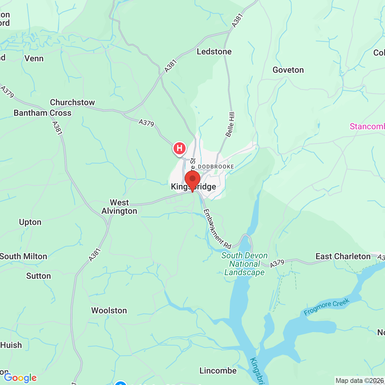 Map displaying vacancy location