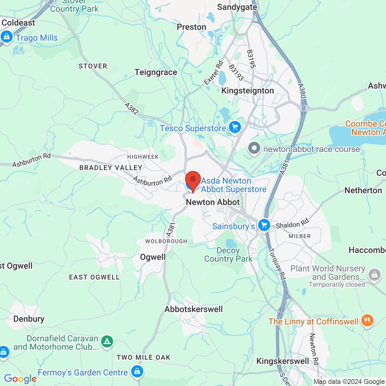 Map displaying vacancy location