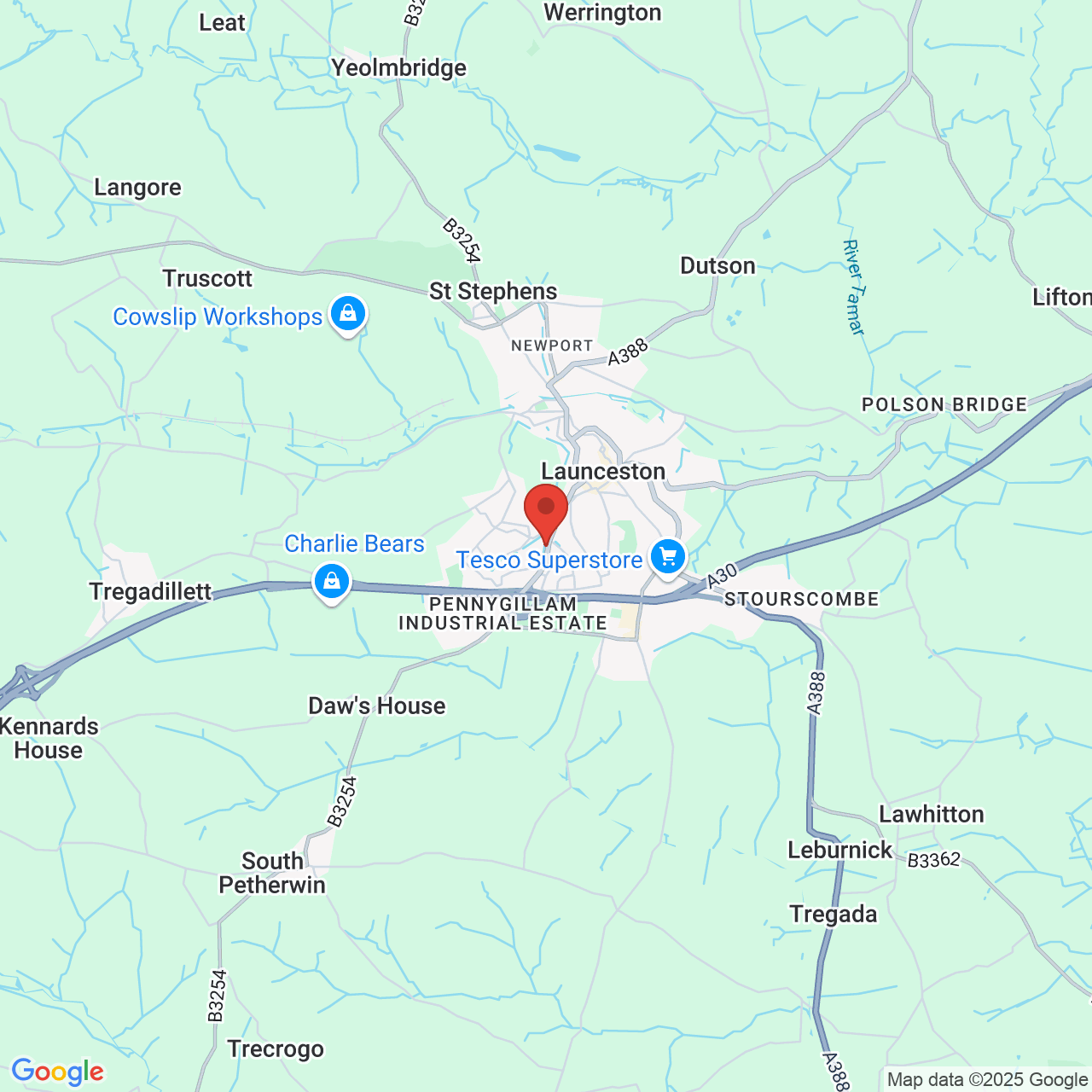 Map displaying vacancy location