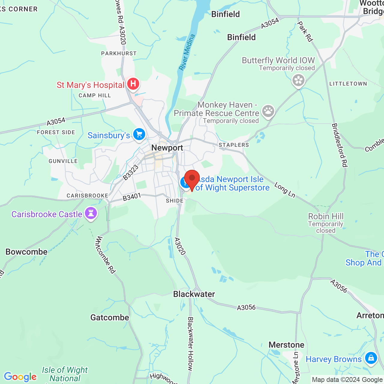 Map displaying vacancy location