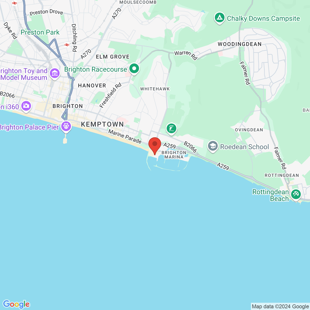 Map displaying vacancy location