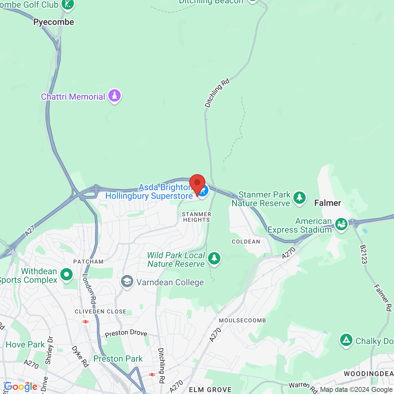 Map displaying vacancy location