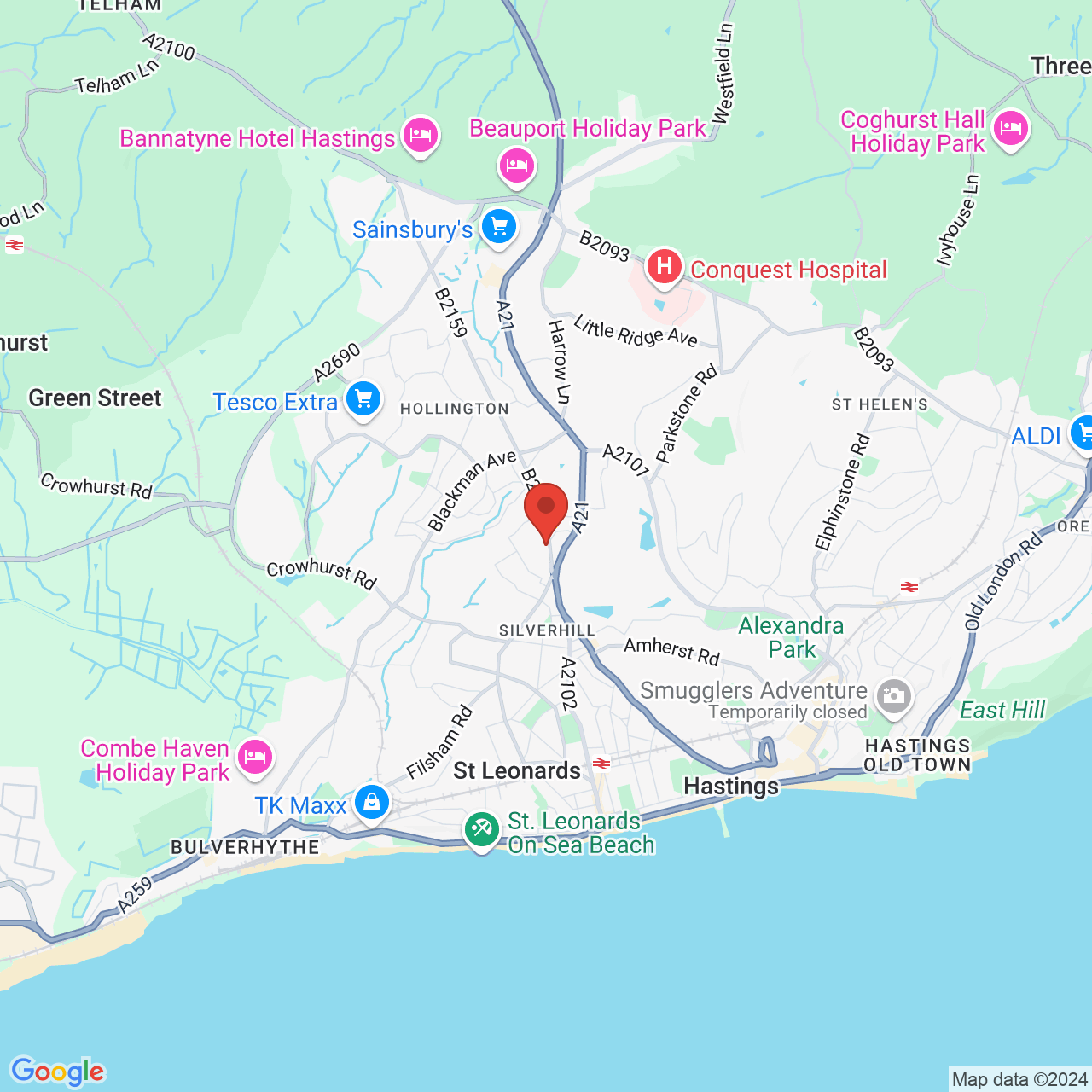 Map displaying vacancy location