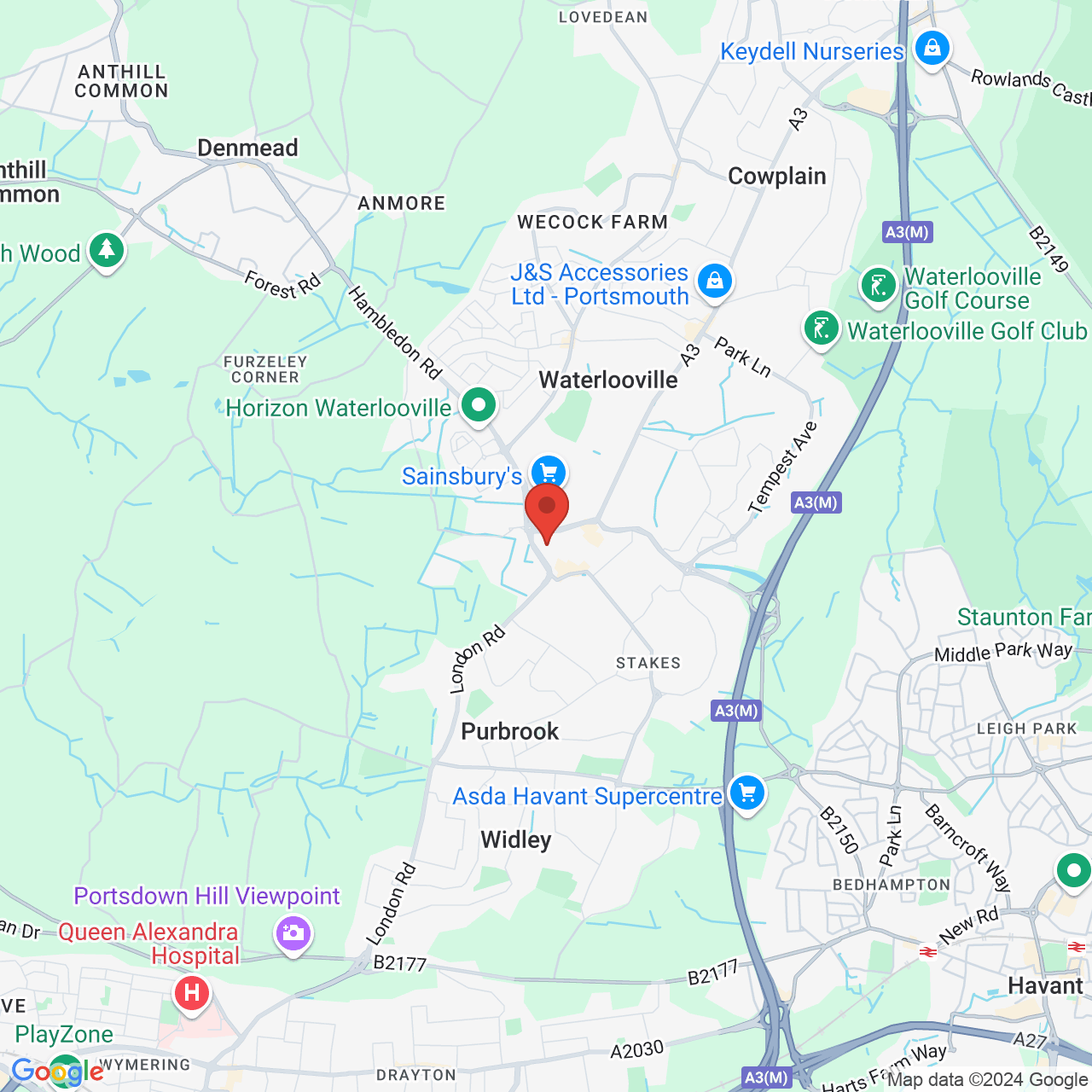 Map displaying vacancy location