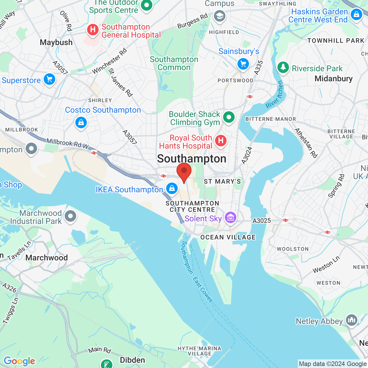 Map displaying vacancy location