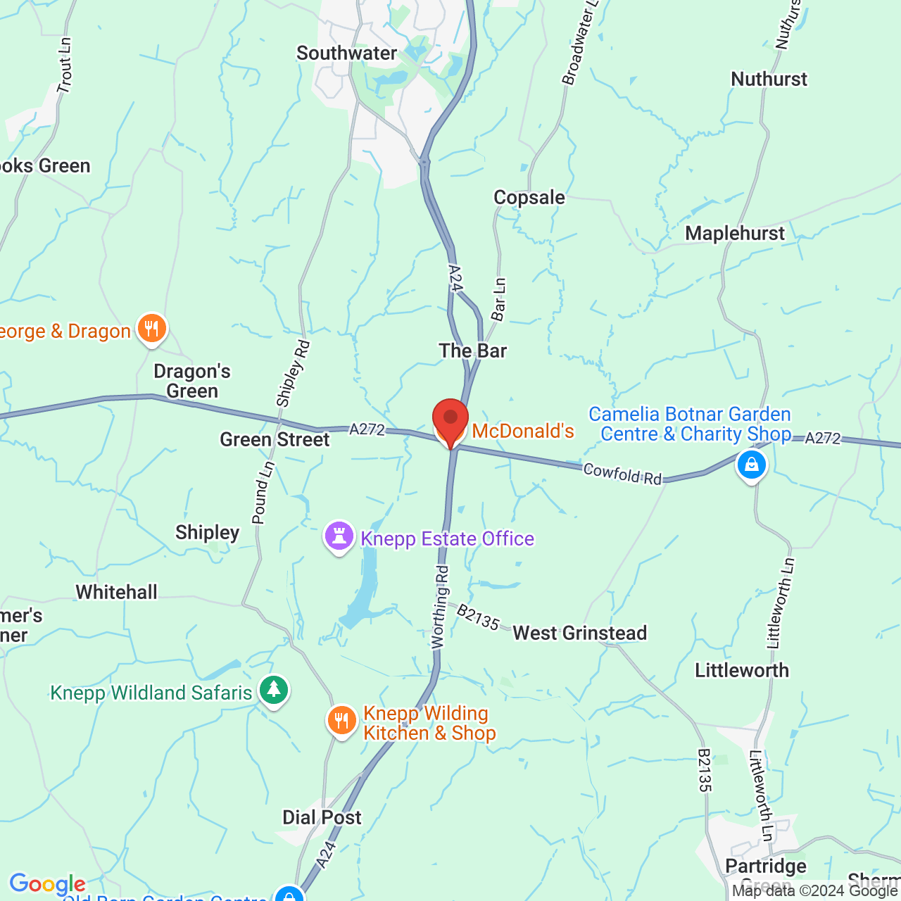 Map displaying vacancy location