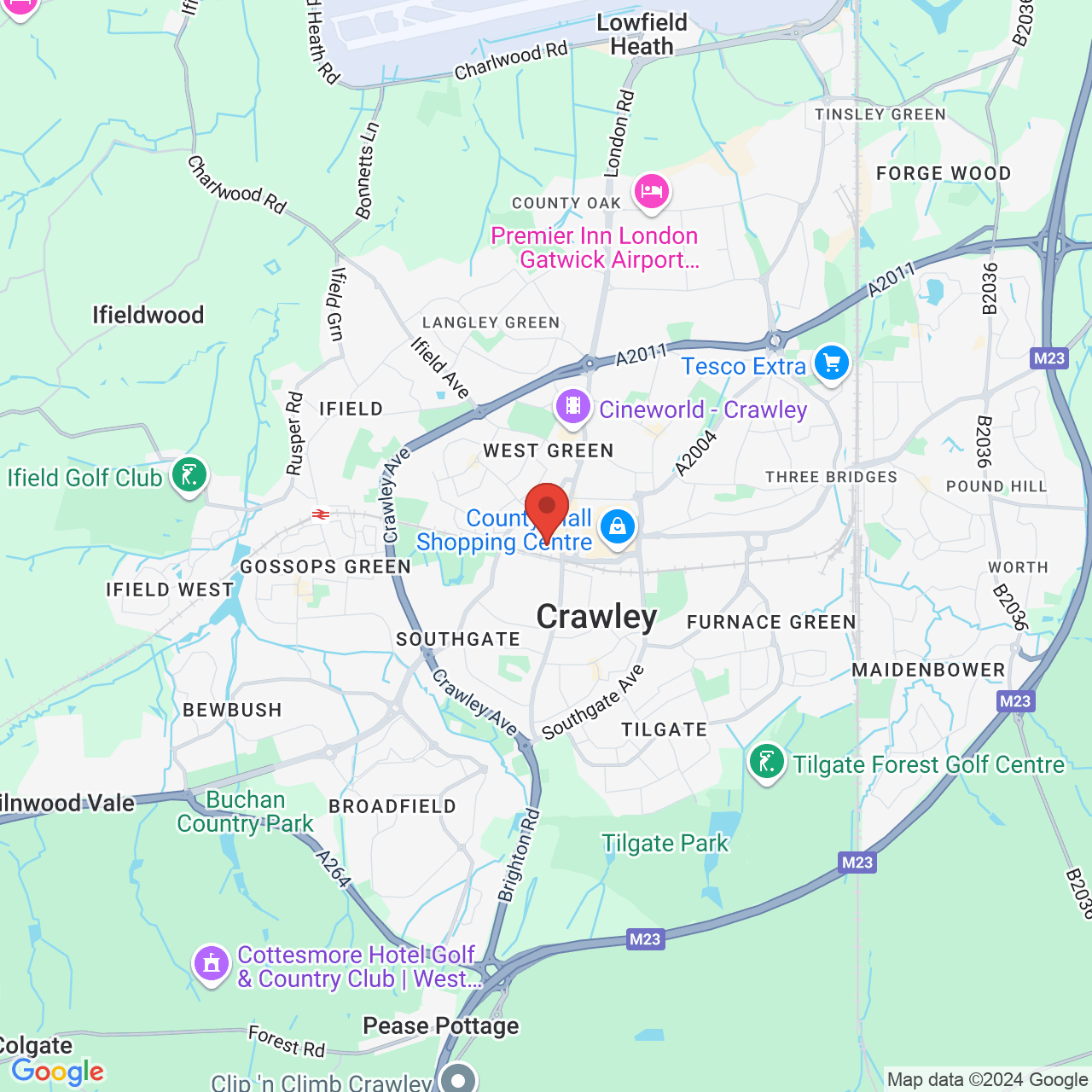 Map displaying vacancy location