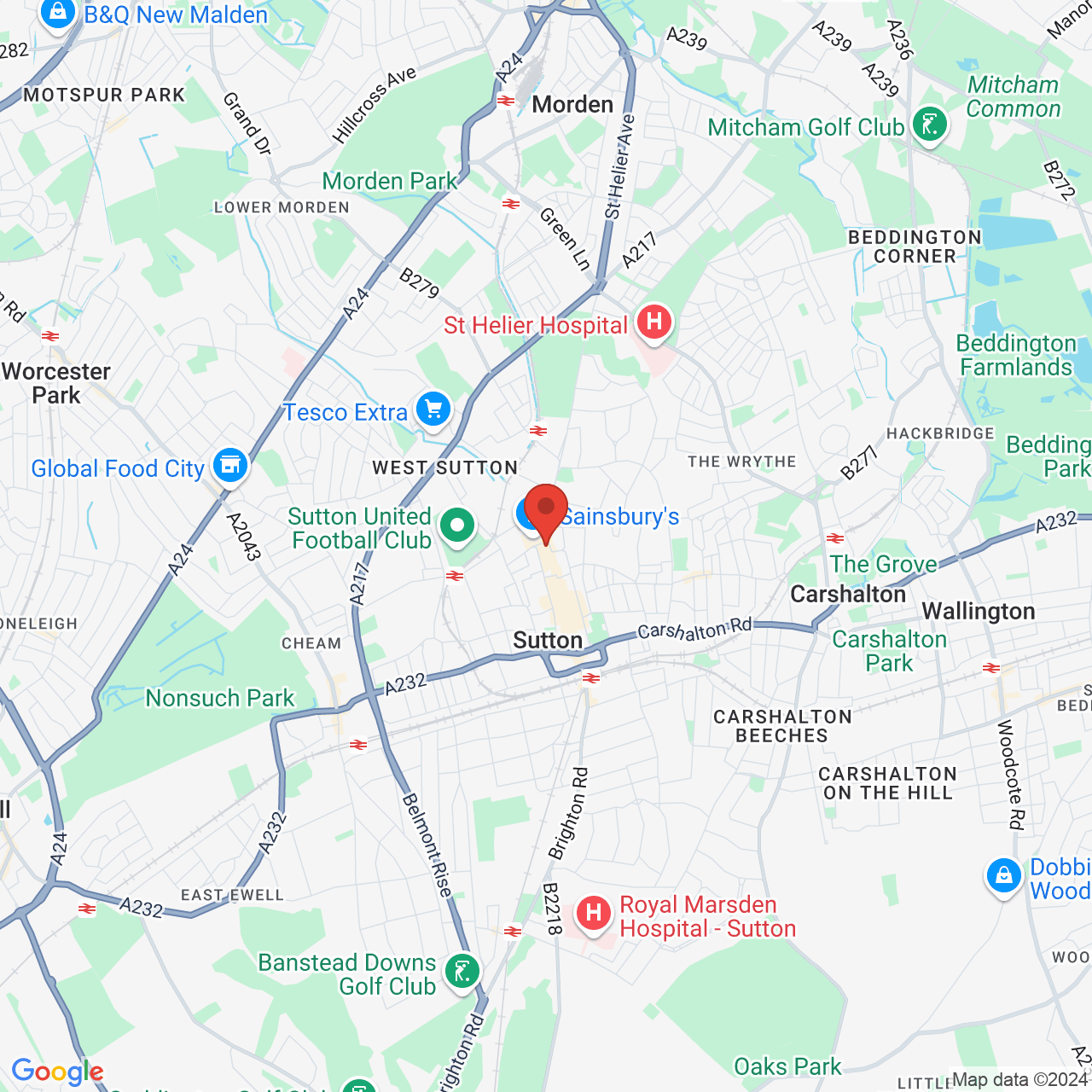 Map displaying vacancy location