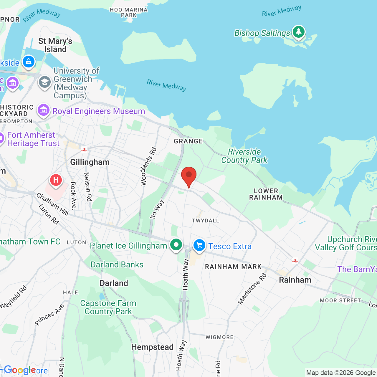 Map displaying vacancy location