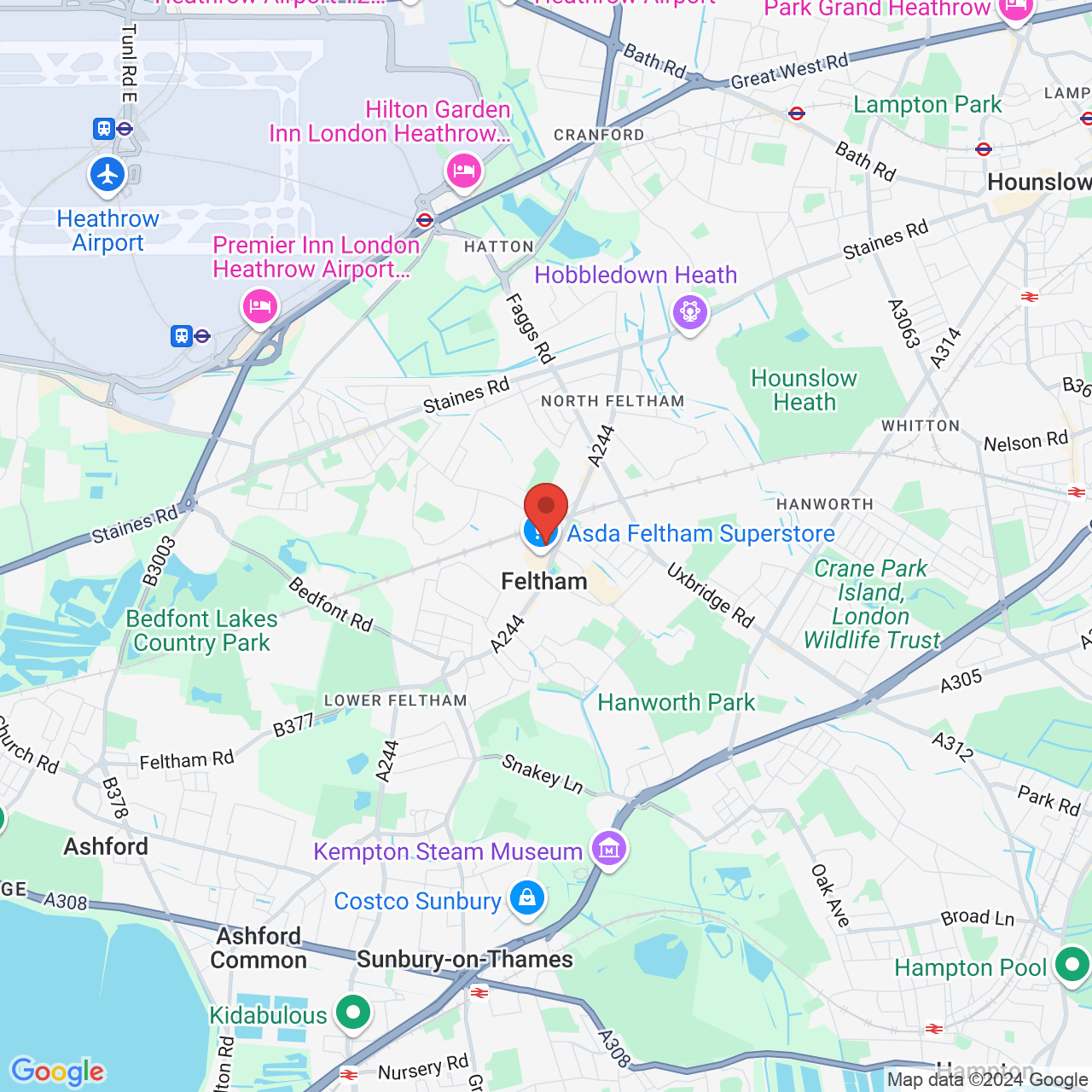 Map displaying vacancy location