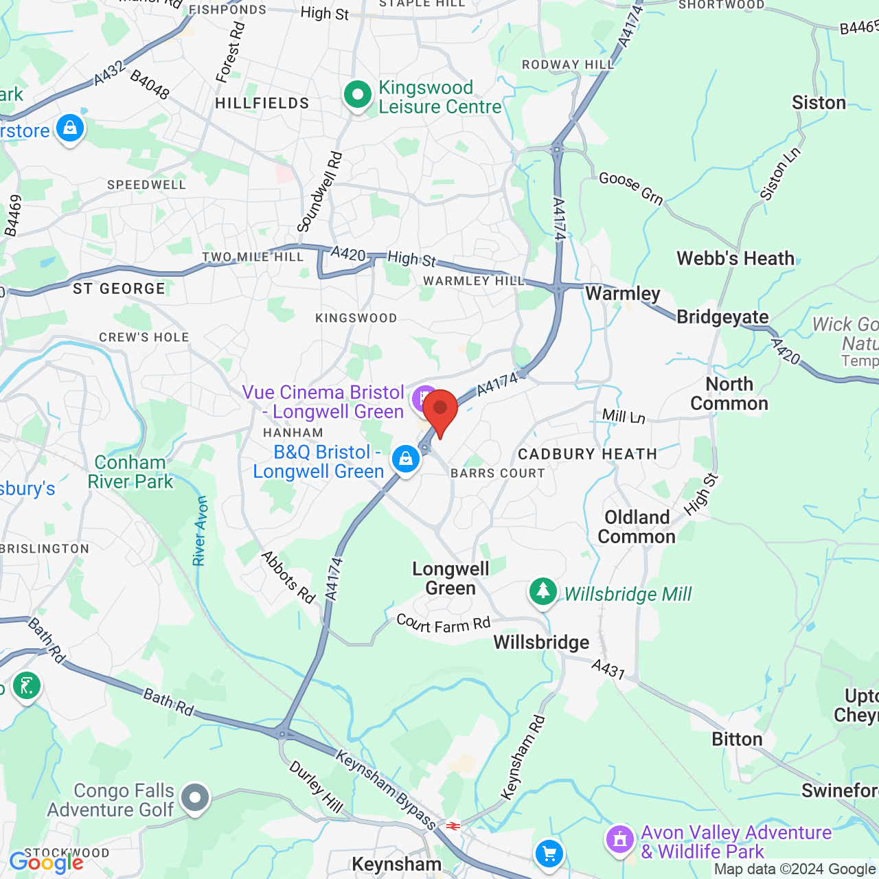 Map displaying vacancy location