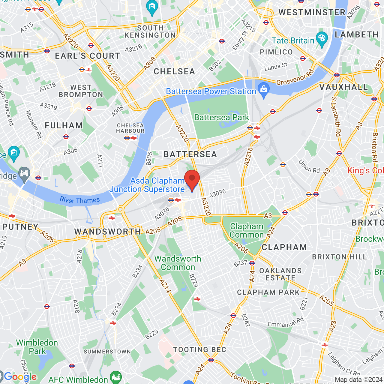 Map displaying vacancy location