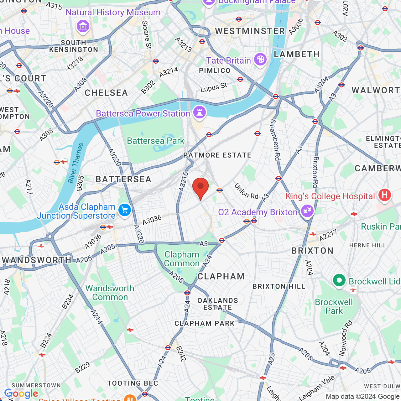 Map displaying vacancy location