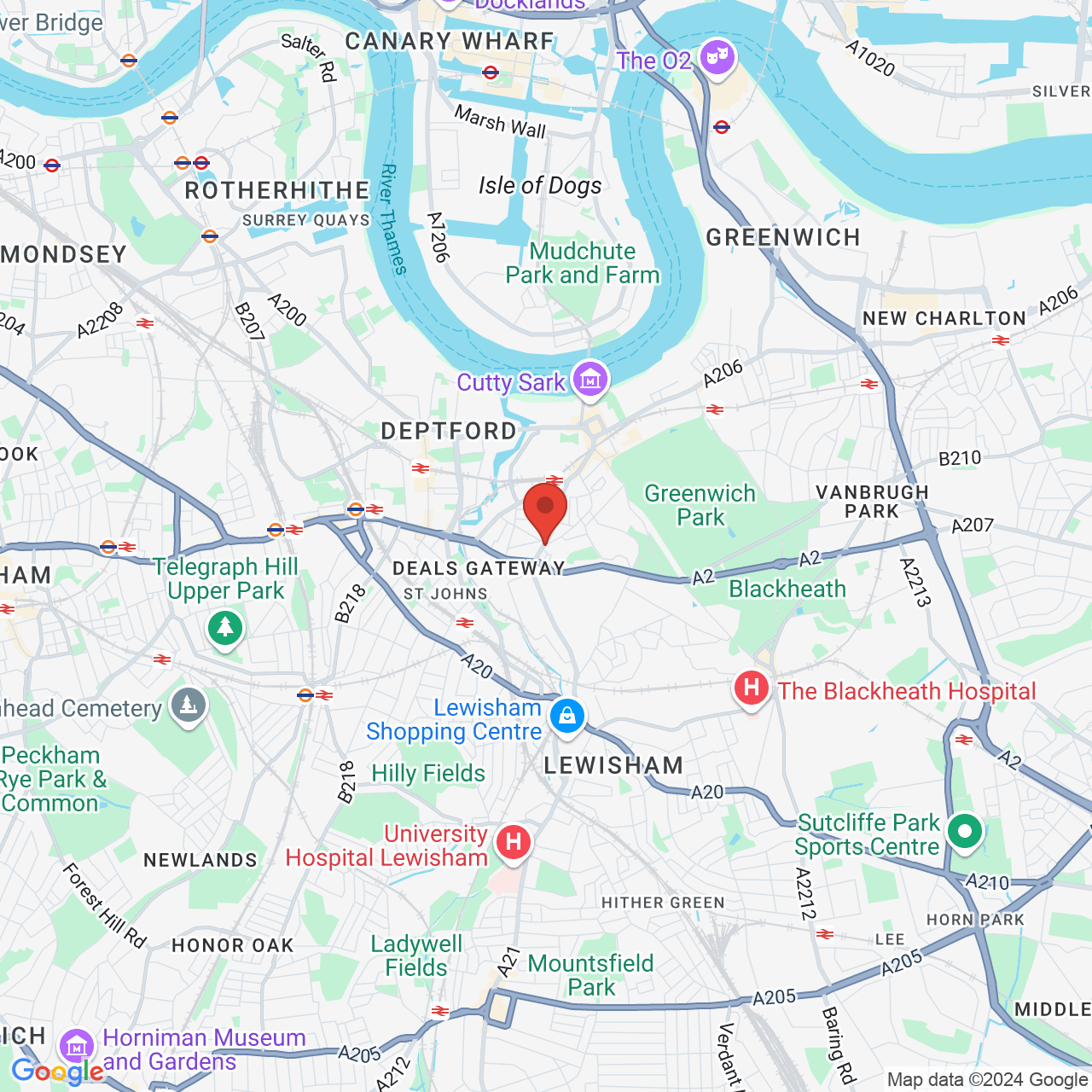 Map displaying vacancy location