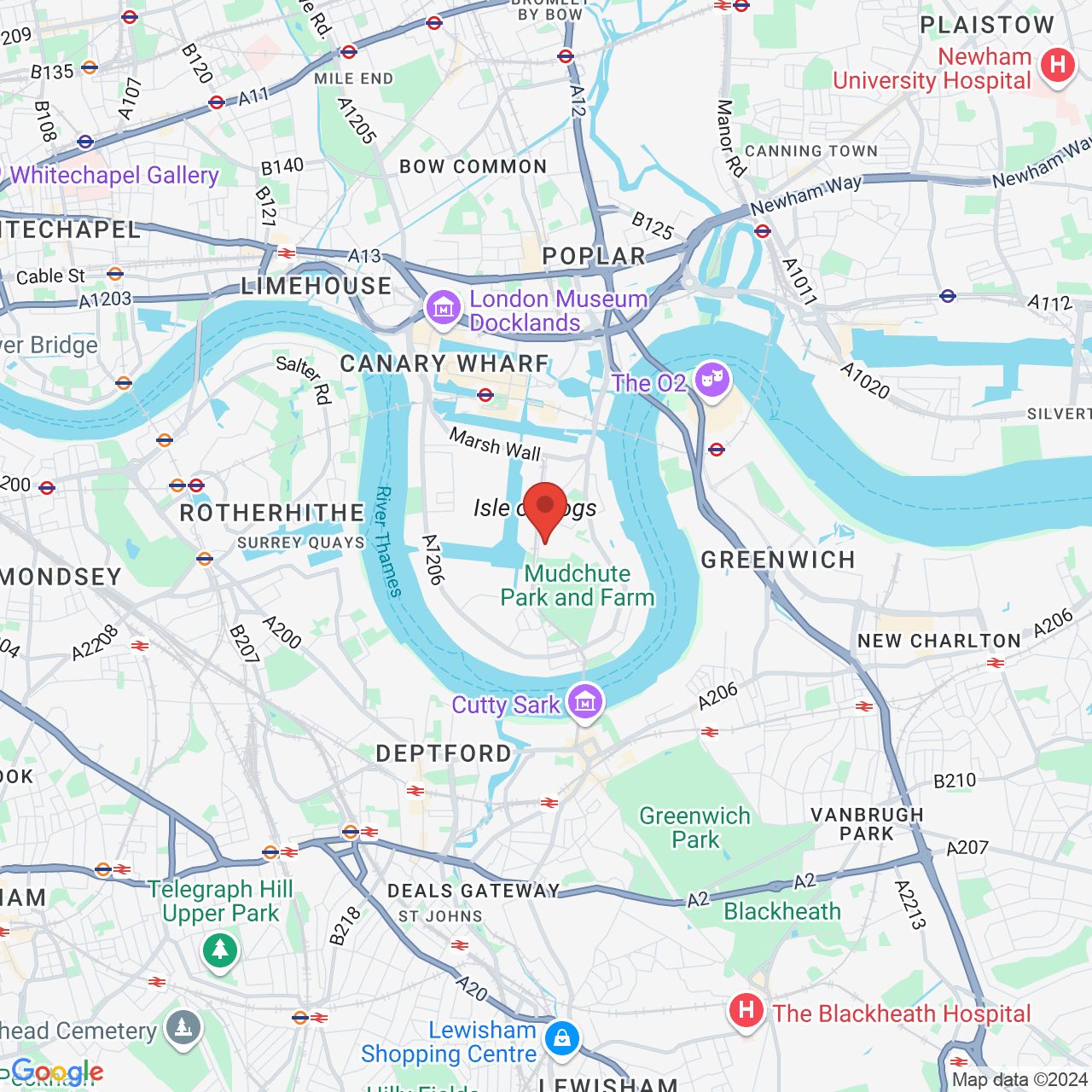 Map displaying vacancy location