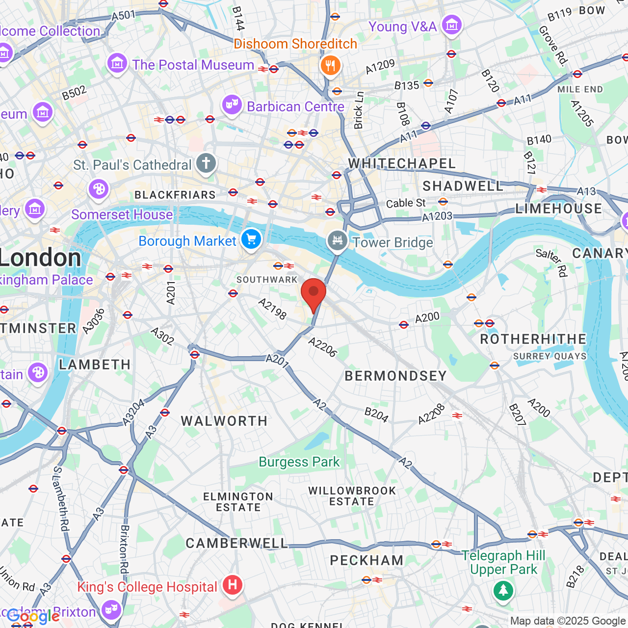 Map displaying vacancy location