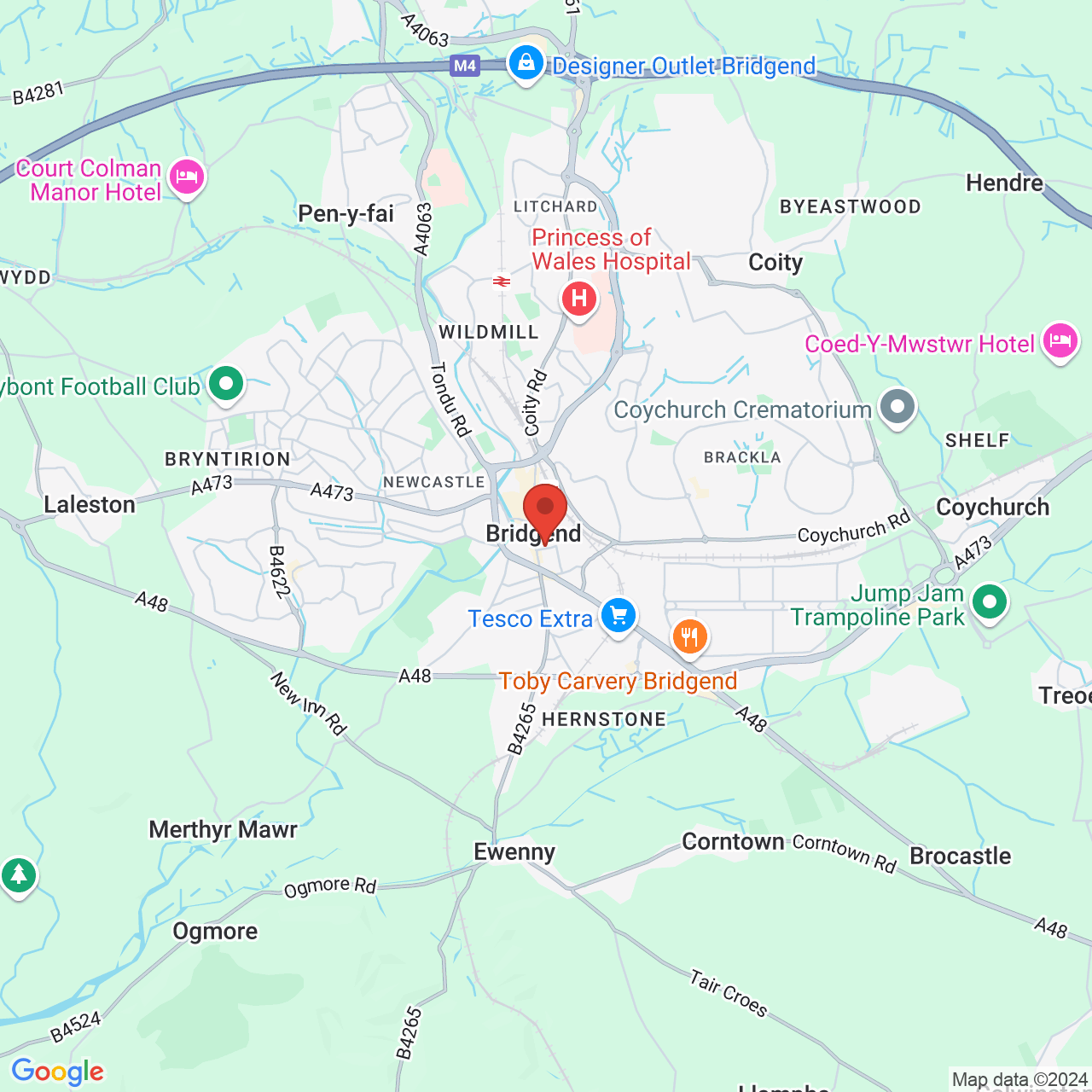 Map displaying vacancy location