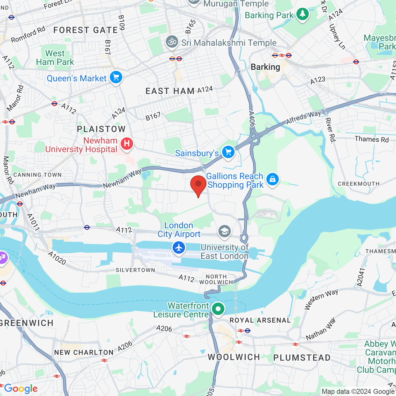 Map displaying vacancy location