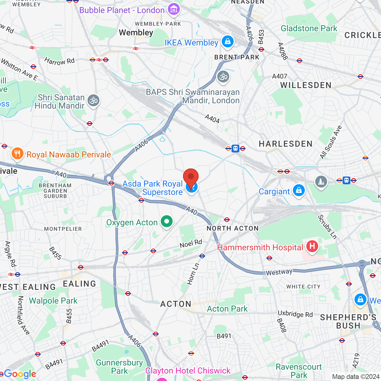 Map displaying vacancy location