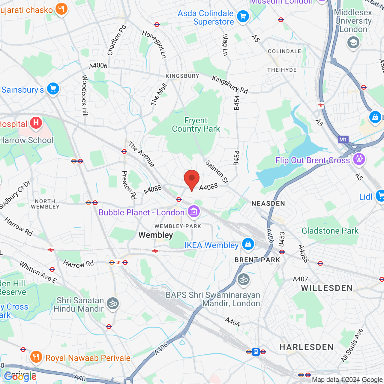 Map displaying vacancy location