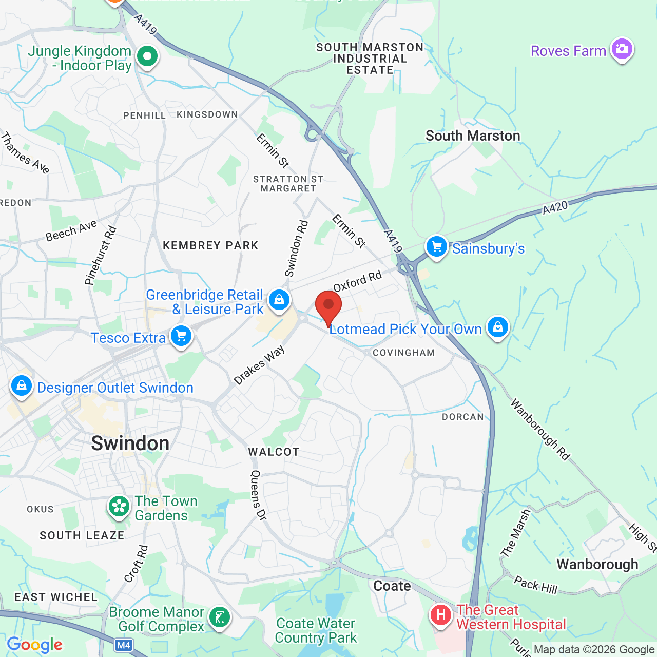 Map displaying vacancy location