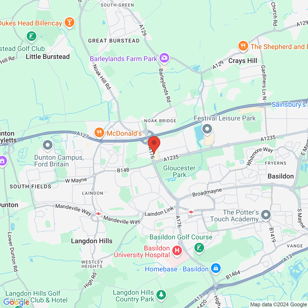 Map displaying vacancy location