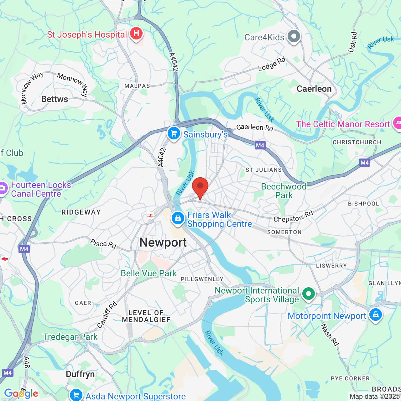 Map displaying vacancy location