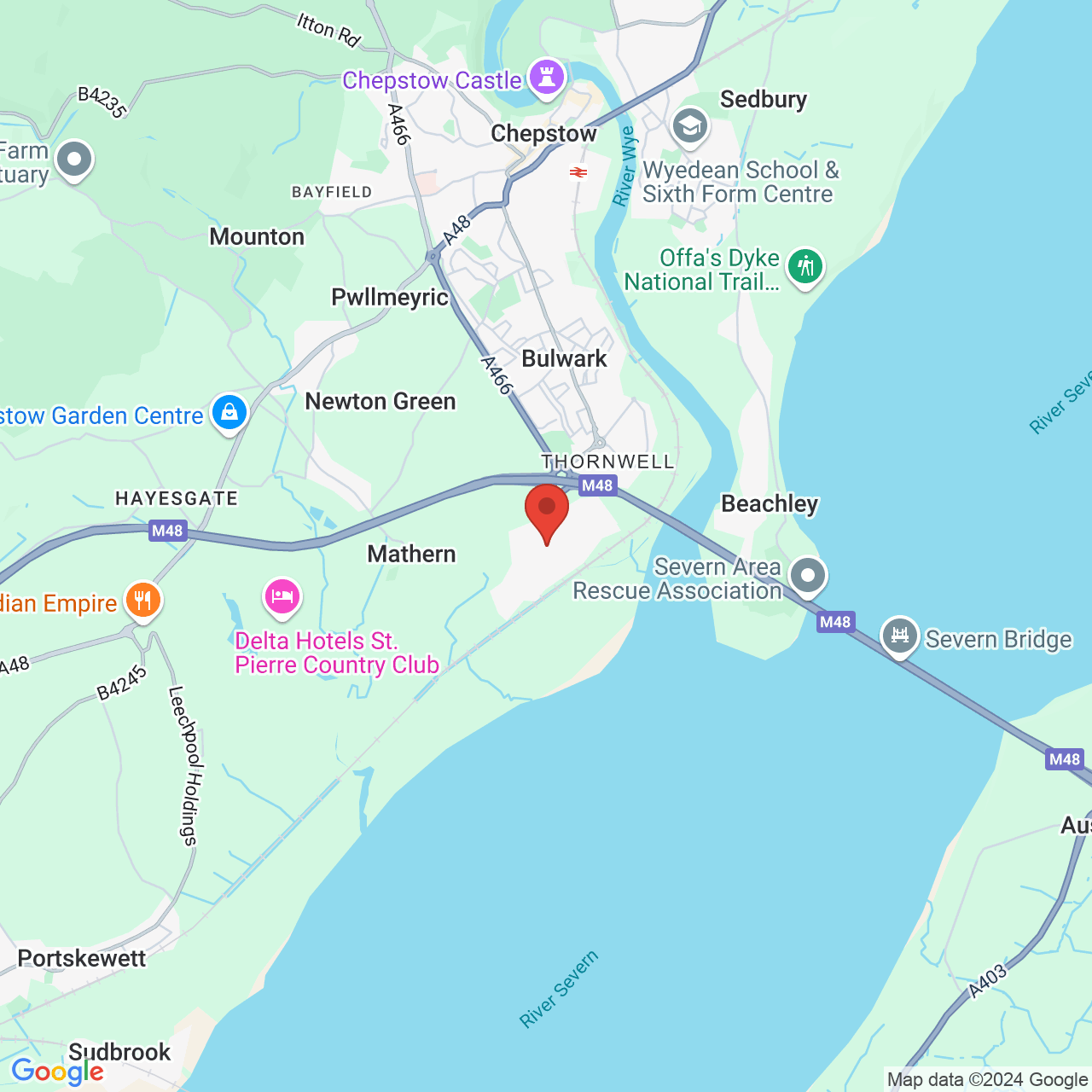 Map displaying vacancy location