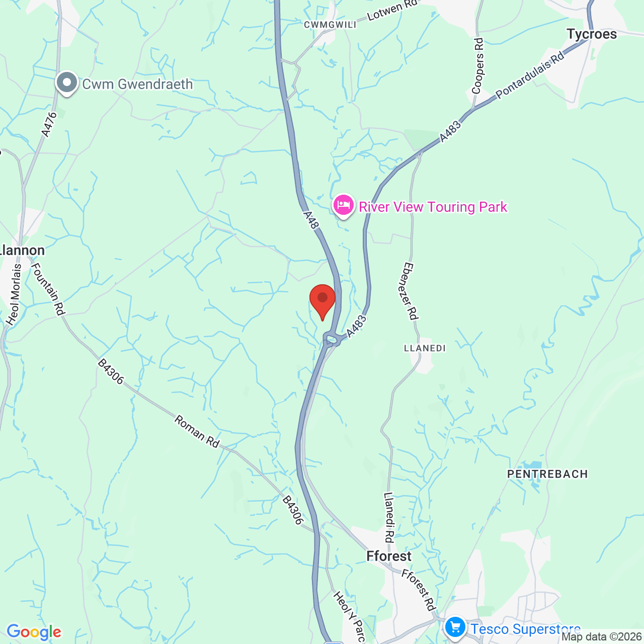 Map displaying vacancy location