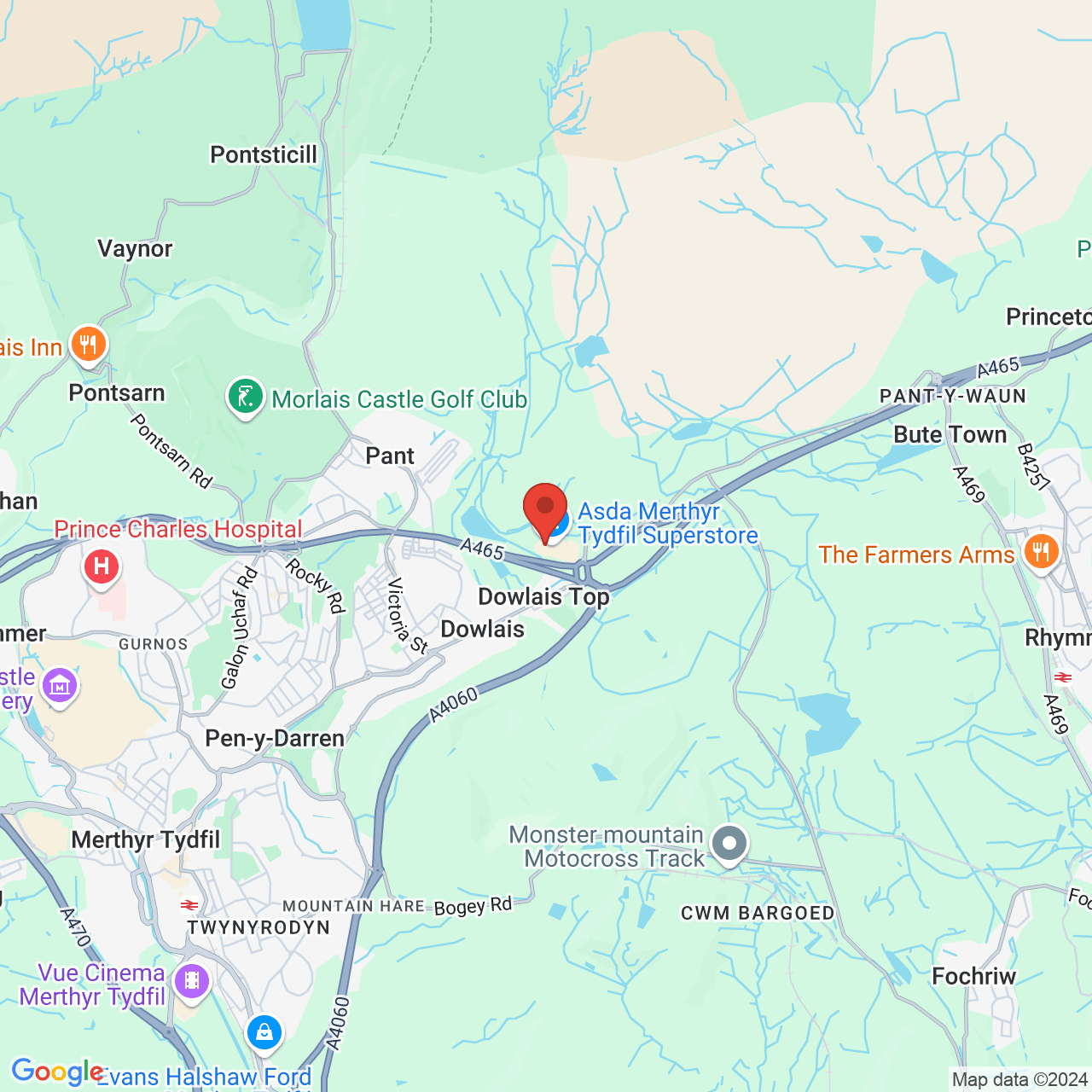 Map displaying vacancy location