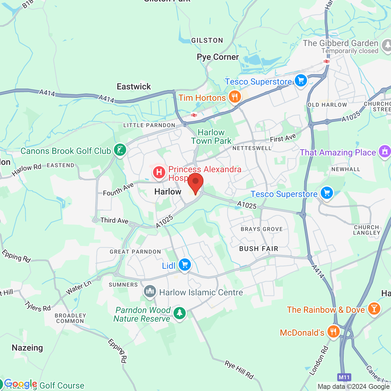 Map displaying vacancy location