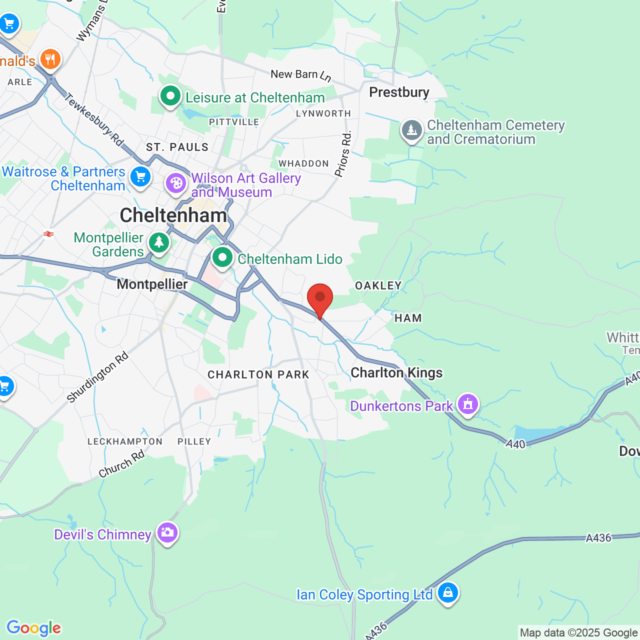 Map displaying vacancy location