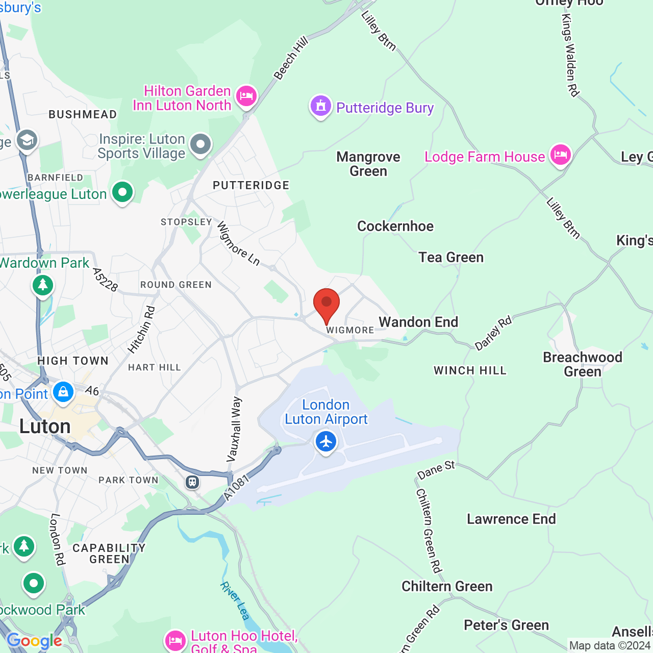 Map displaying vacancy location