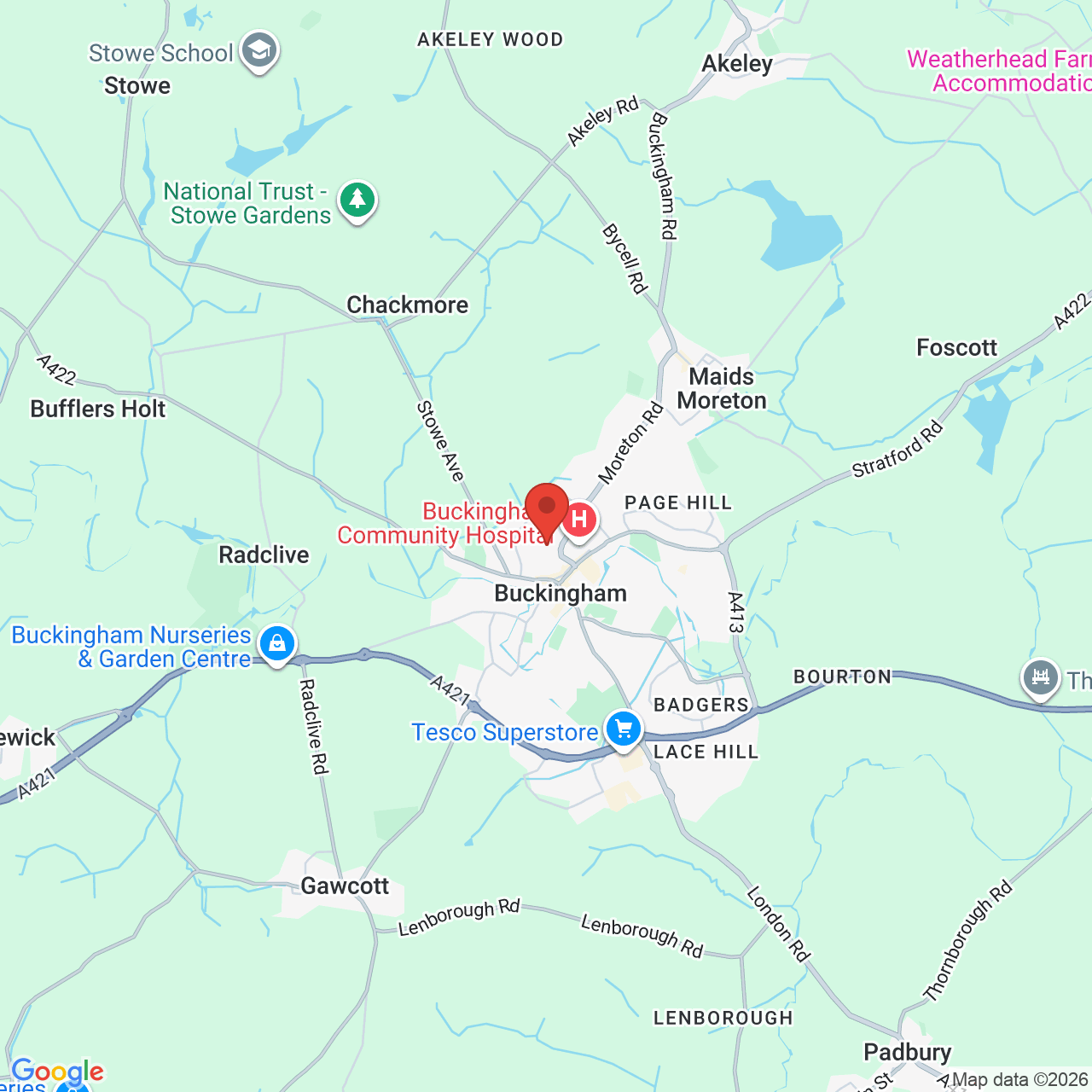 Map displaying vacancy location