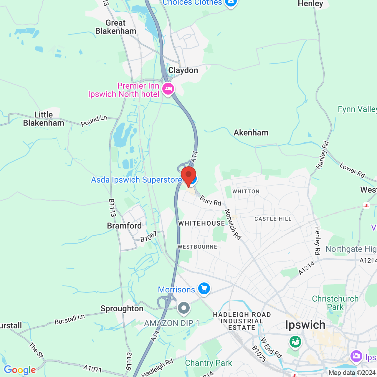 Map displaying vacancy location