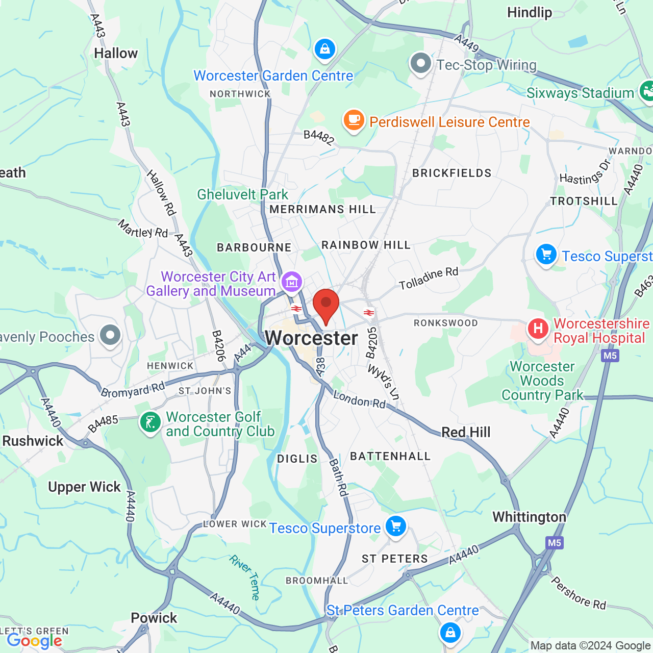 Map displaying vacancy location