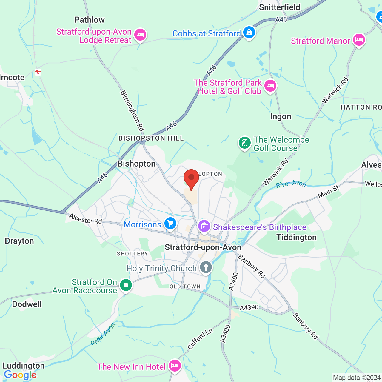 Map displaying vacancy location