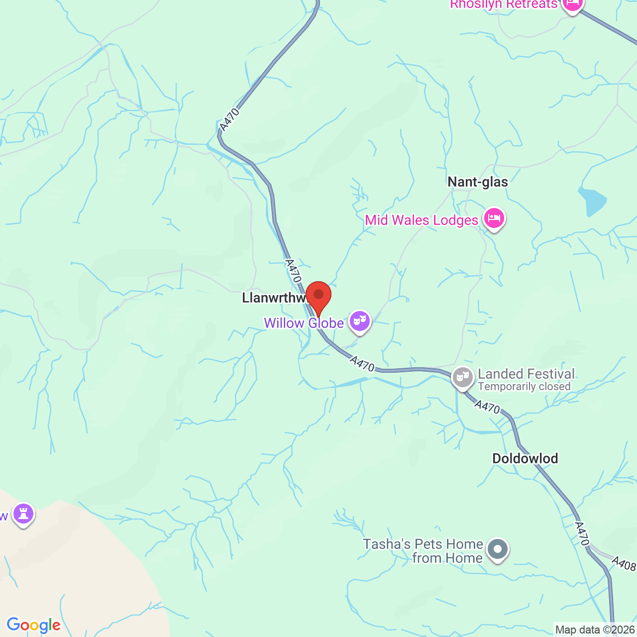 Map displaying vacancy location