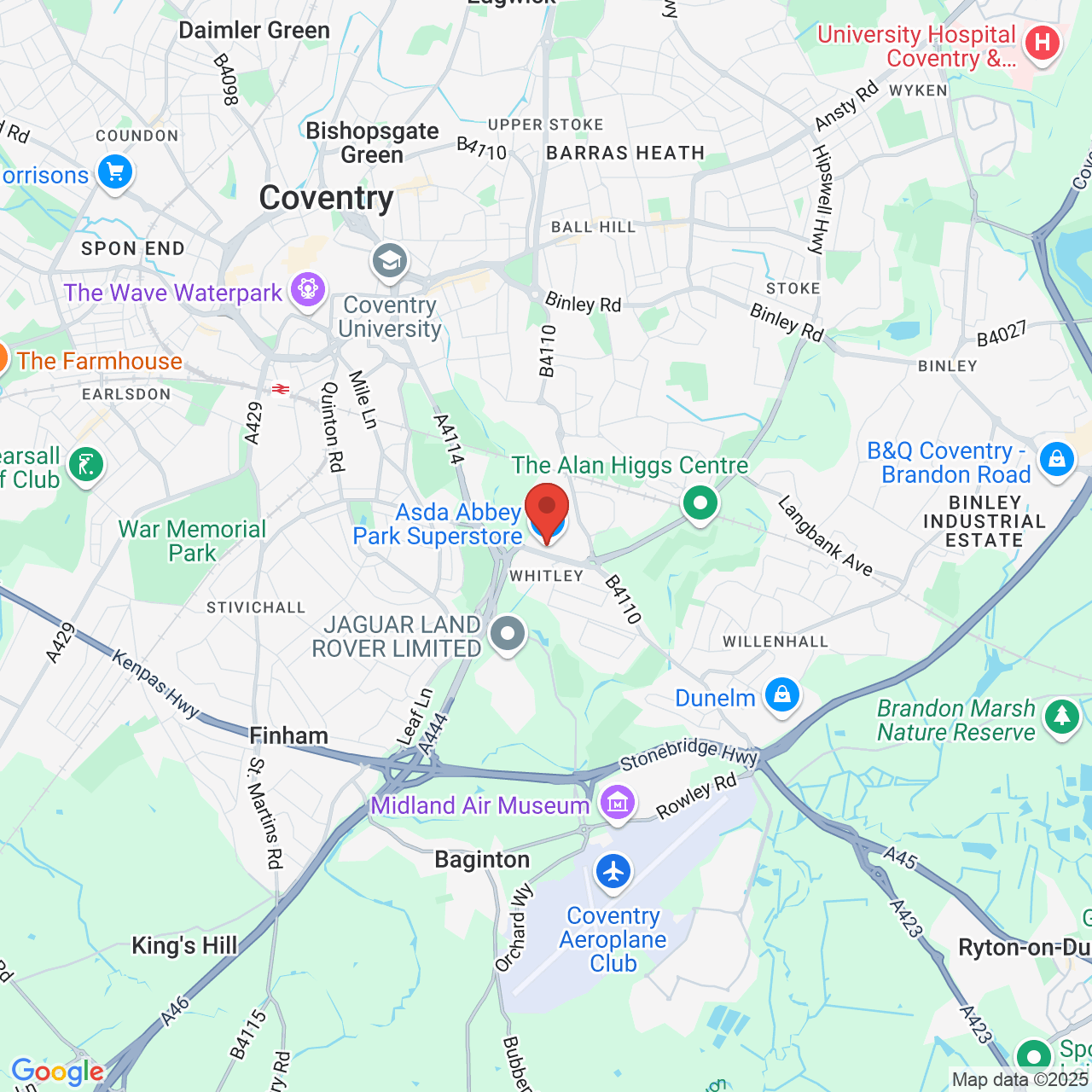 Map displaying vacancy location