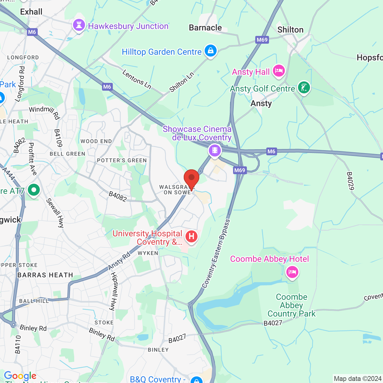 Map displaying vacancy location