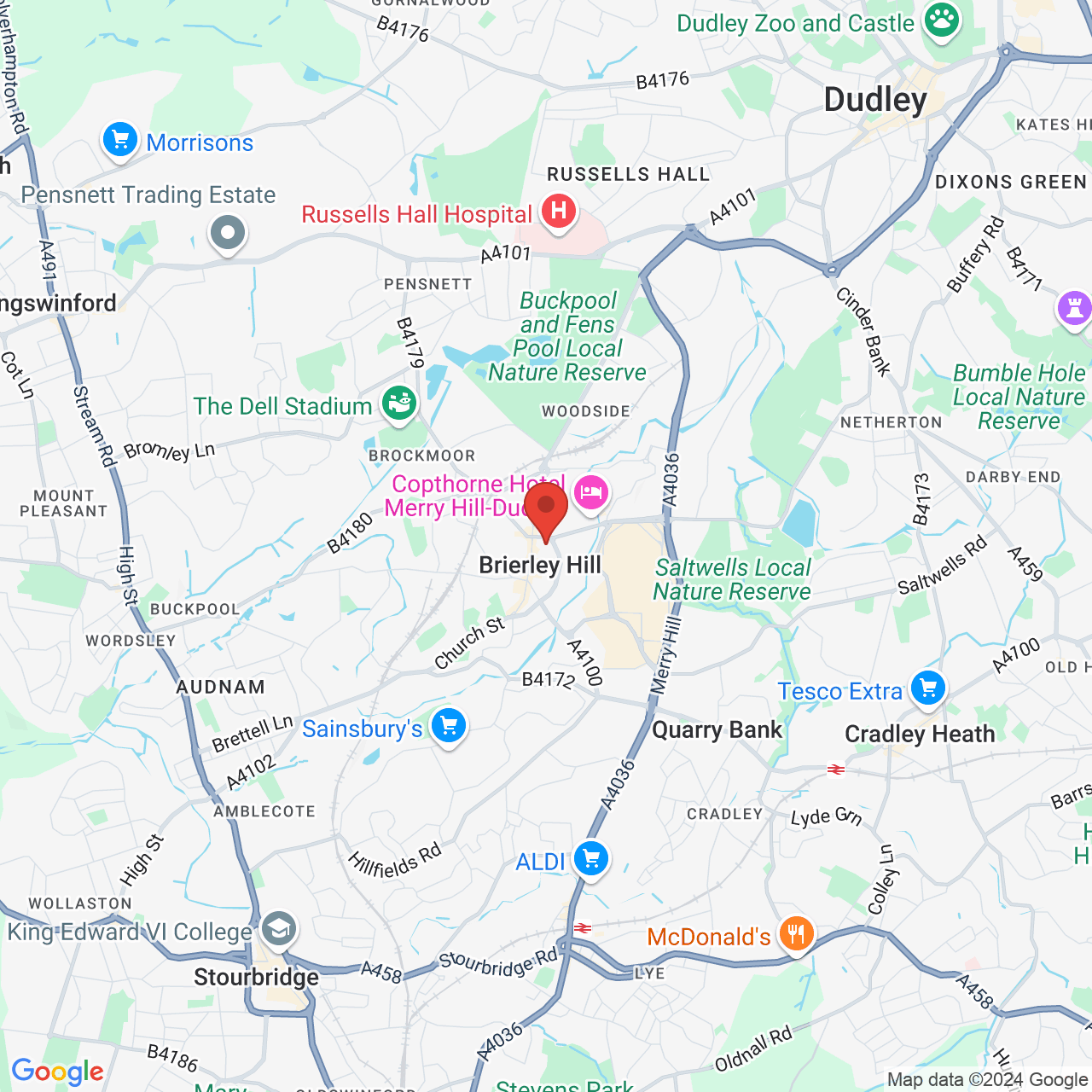 Map displaying vacancy location