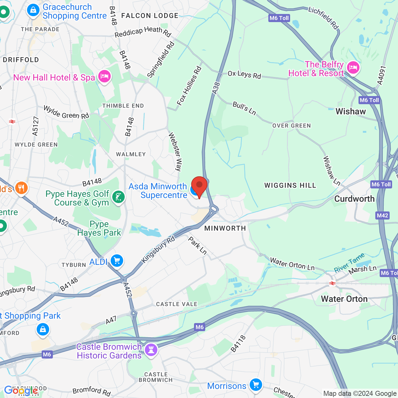 Map displaying vacancy location