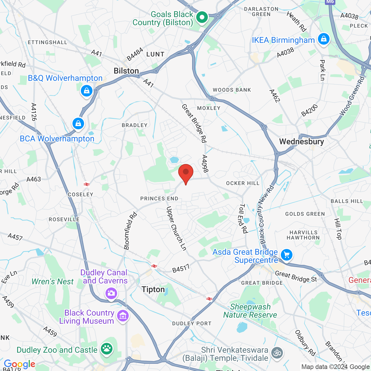 Map displaying vacancy location