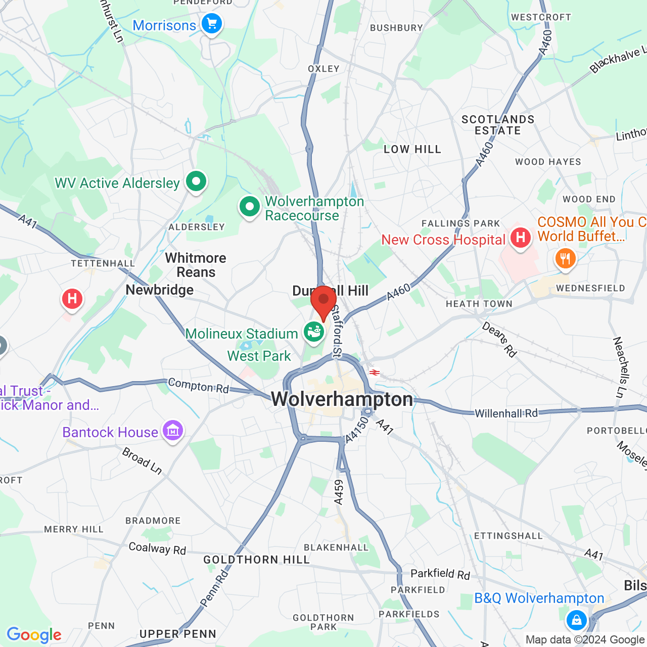 Map displaying vacancy location