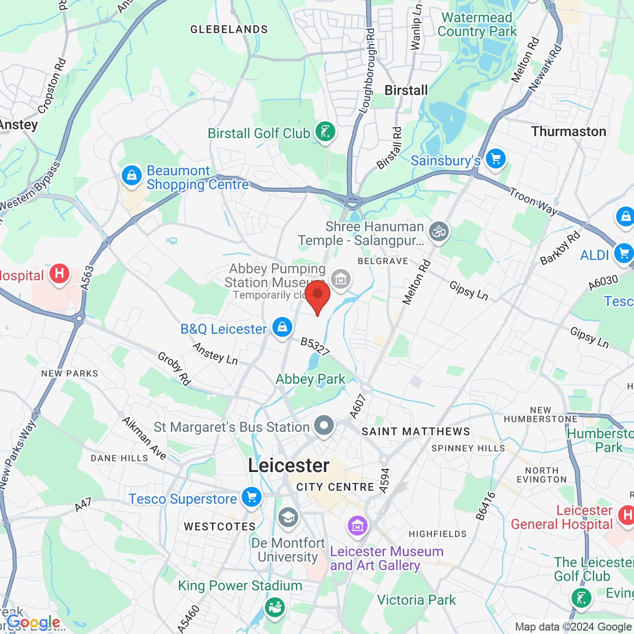 Map displaying vacancy location