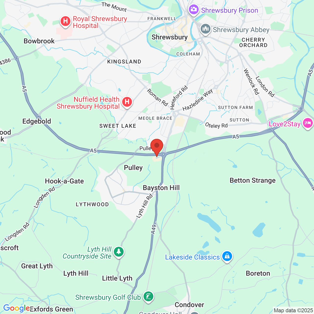 Map displaying vacancy location