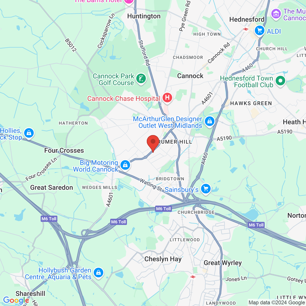 Map displaying vacancy location