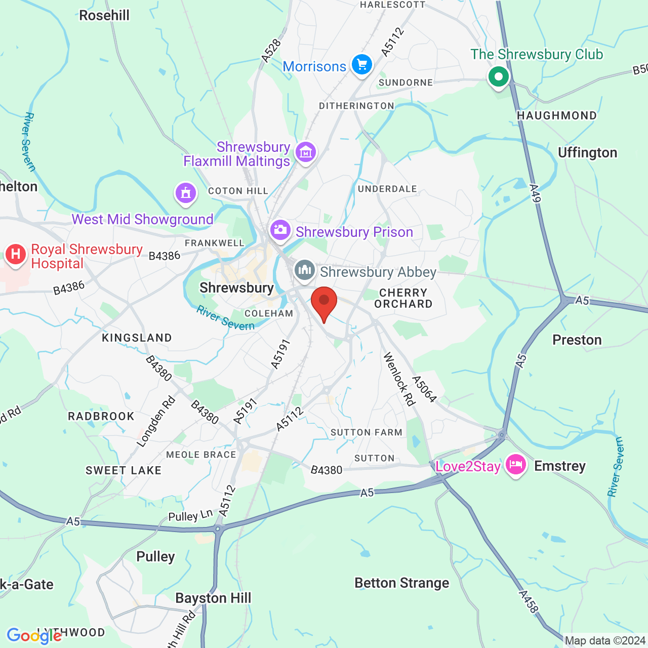 Map displaying vacancy location