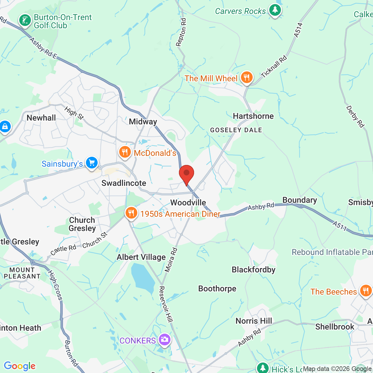 Map displaying vacancy location
