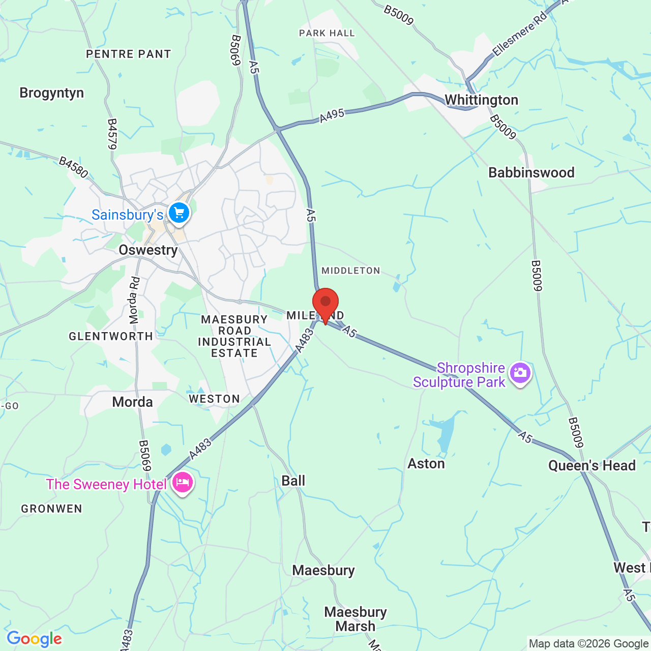 Map displaying vacancy location